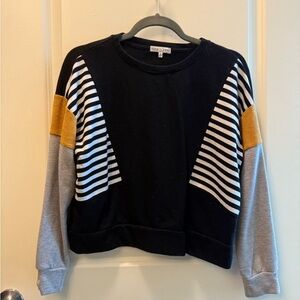 Fitz & Eddi Black, Gray, and Gold Striped Women's Sweater